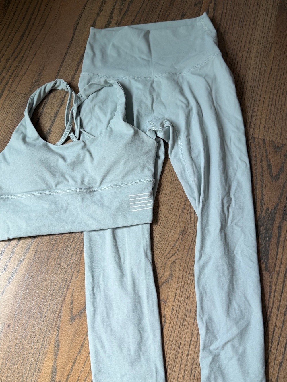 Buttery Soft Matching Baby Blue Seamless Sports Bra & Leggings Set